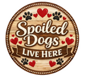 Spoiled Dogs Live Here 10 Inch Wreath Sign, Metal Wreath Sign, Home Decor, DIY, The Ritzy Cactus
