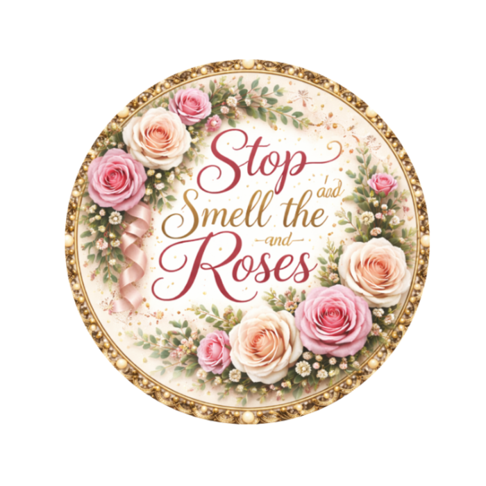 Stop And Smell The Roses 10" Wreath Sign, Home Decor, The Ritzy Cactus