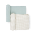 Stretch Knit Swaddle Blanket 2 Pack - Frost Green
