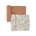 Stretch Knit Swaddle Blanket 2 Pack - Pressed Petals