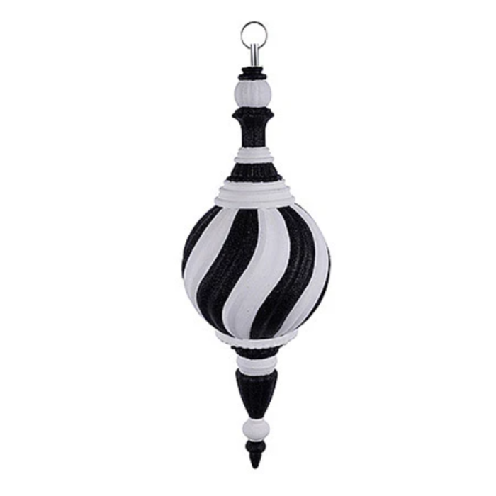 Striped Ball Finial Ornament 18"H, Wreath Embellishment