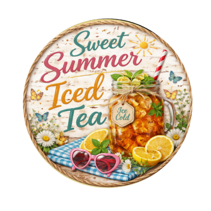 Summer Sweet iced Tea 10" Wreath Sign, Home Decor, The Ritzy Cactus