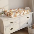 Sunflower Rose Highland Cow Changing Pad Cover - DBC Baby Bedding Co