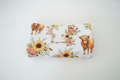 Sunflower Rose Highland Cow On the Go Changing Pad - DBC Baby Bedding Co