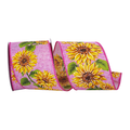 Sunflower Vine Delight Wired Ribbon by Reliant  – 2.5" x 10 Yards, Wreath Ribbon