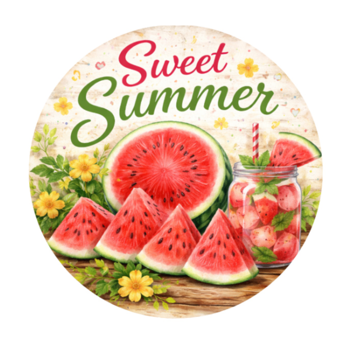 Sweet Summer Watermelon 10" Wreath Sign, Home Decor, The Ritzy Cactus