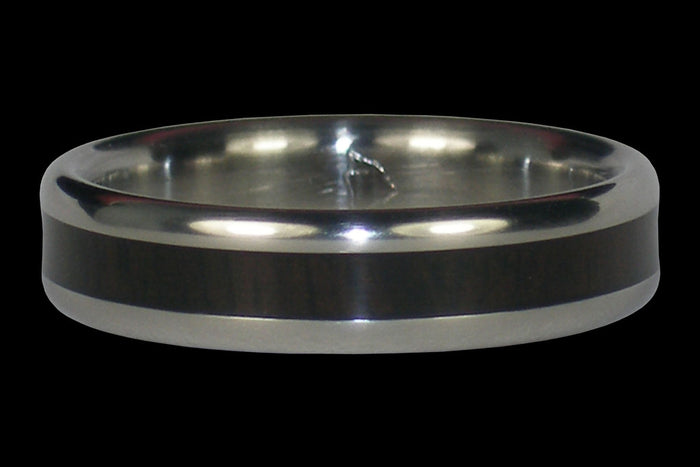 Thin Blackwood Titanium Ring - Hawaii Titanium Rings