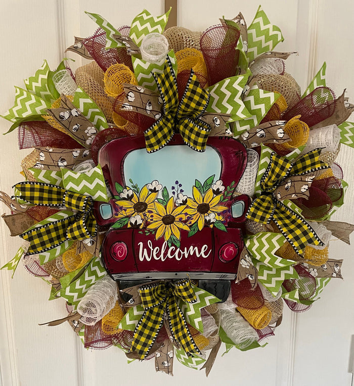 Truck Load of Welcome Door Wreath