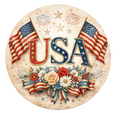 USA Patriotic 10 Inch Wreath Sign, Metal Wreath Sign, Home Decor, The Ritzy Cactus