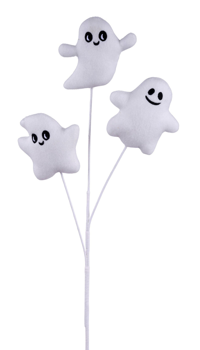 Velvet Ghost Spray Stem, Wreath Embellishment, Wreath Supplies, Home Decor, DIY Craft Supply