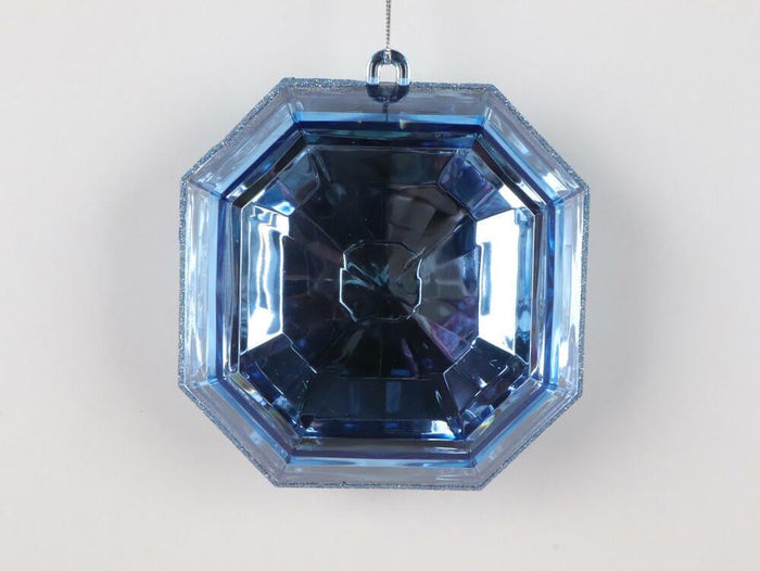 Vickerman 6" Baby Blue Square Jewel Glitter Gem Ornament , Wreath Embellishment, Wreath Supply