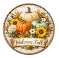 Welcome Fall 10 Inch Wreath Sign, Metal Wreath Sign, Home Decor, DIY, The Ritzy Cactus