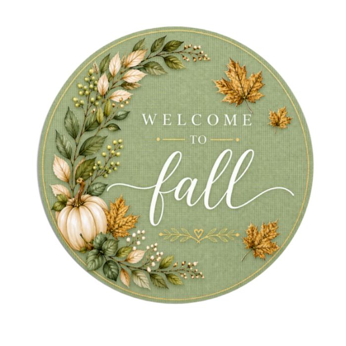 Welcome To Fall Sage 10" Wreath Sign, Home Decor, The Ritzy Cactus