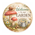 Welcome To Our Garden Mushroom Wreath Sign, Home Decor, The Ritzy Cactus