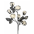 White & Black Rose Spray 24"  Halloween, Wedding Embellishment