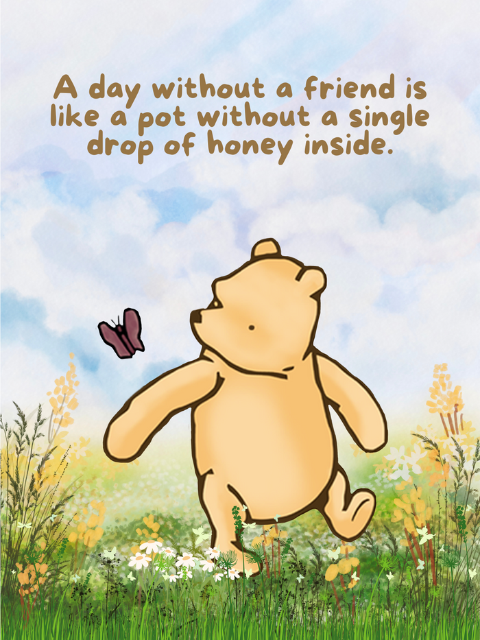 Standard Blanket - Winnie the Pooh A Day without a Friend Baby Blanket - DBC Baby Bedding Co