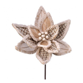 Woven Tweed/Burla[ Poinsettia , Stem Embellishment, Holiday Spray