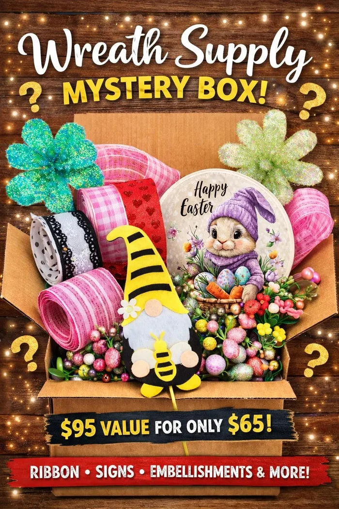 Wreath Supply Mystery Box | Wreath Making Supplies | Ribbon, Signs & Embellishments | DIY Supplies